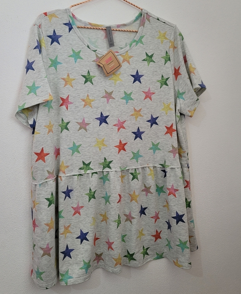 Stars Peplum Top